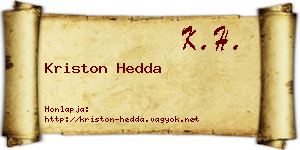Kriston Hedda névjegykártya